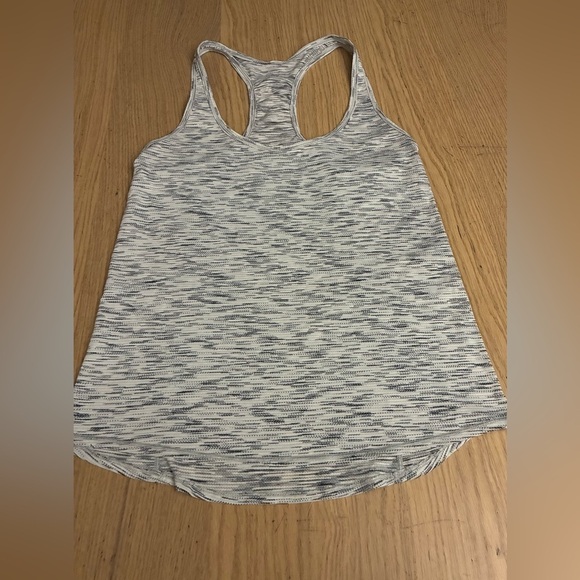 Lululemon Cool Racerback Tank Top White And Charcoal Tiger Space Dye Light Luon - Picture 6 of 6